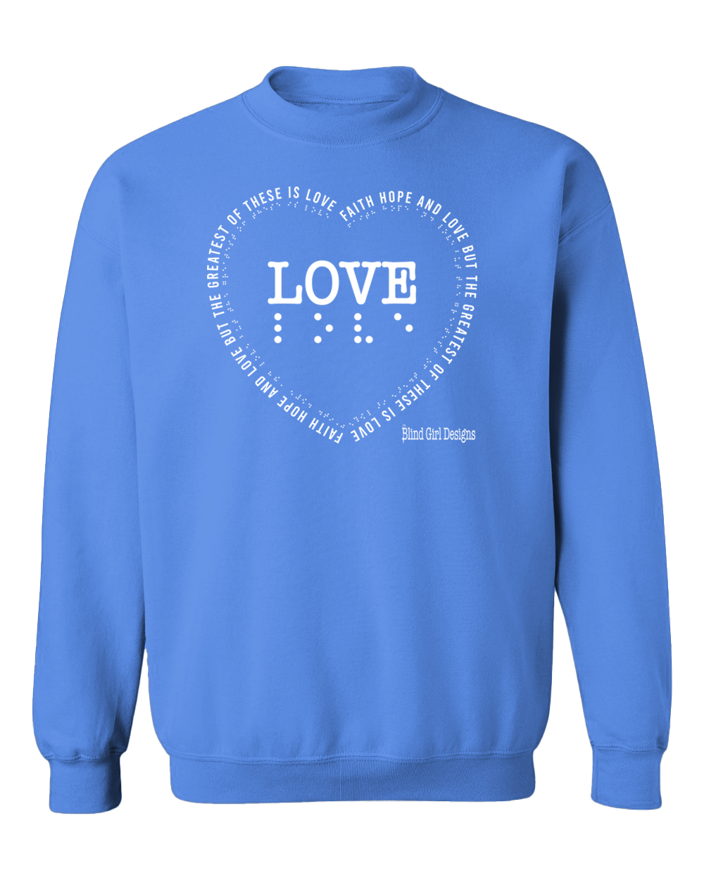 3D! LOVE Sweatshirt - Carolina Blue
