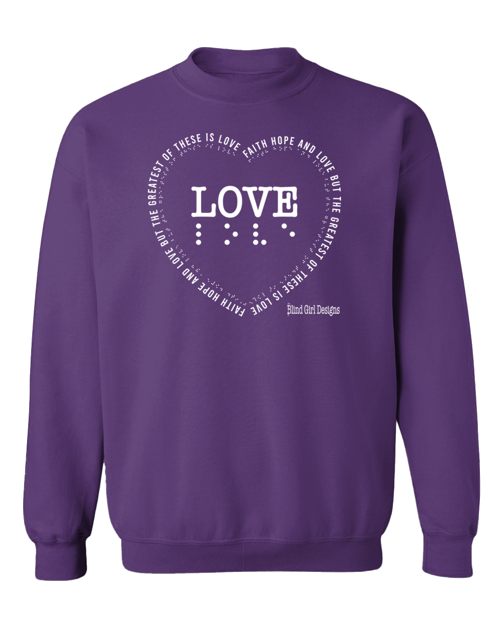 3D! LOVE Sweatshirt - Purple