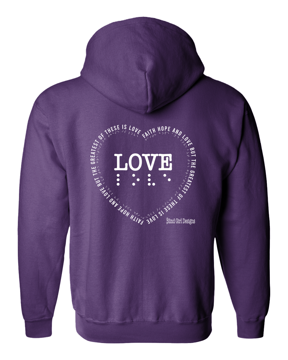 3D! LOVE Zip Hoodie - Purple