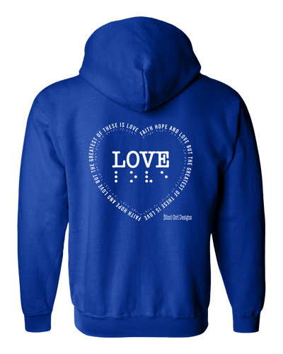 3D! LOVE Zip Hoodie - Royal Blue