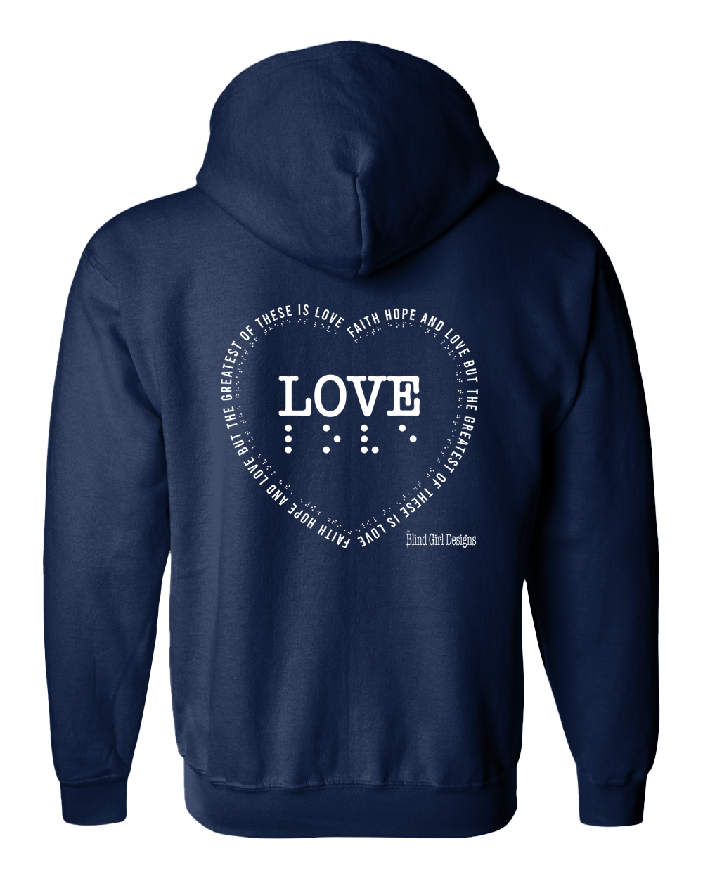 3D! LOVE Zip Hoodie - Navy Blue
