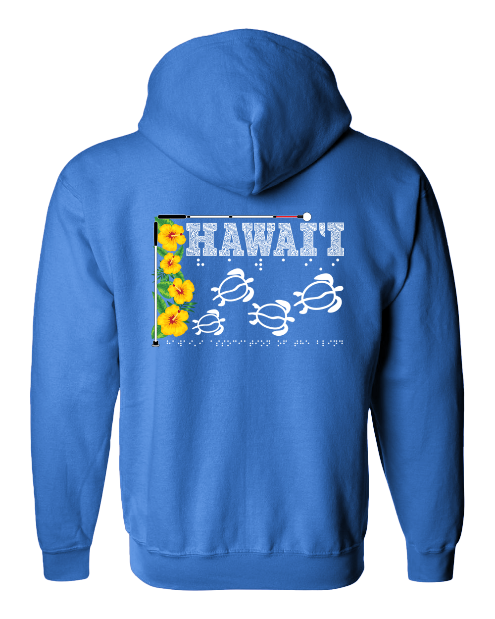 Hawaii Beautiful Zip Hoodie - Carolina Blue