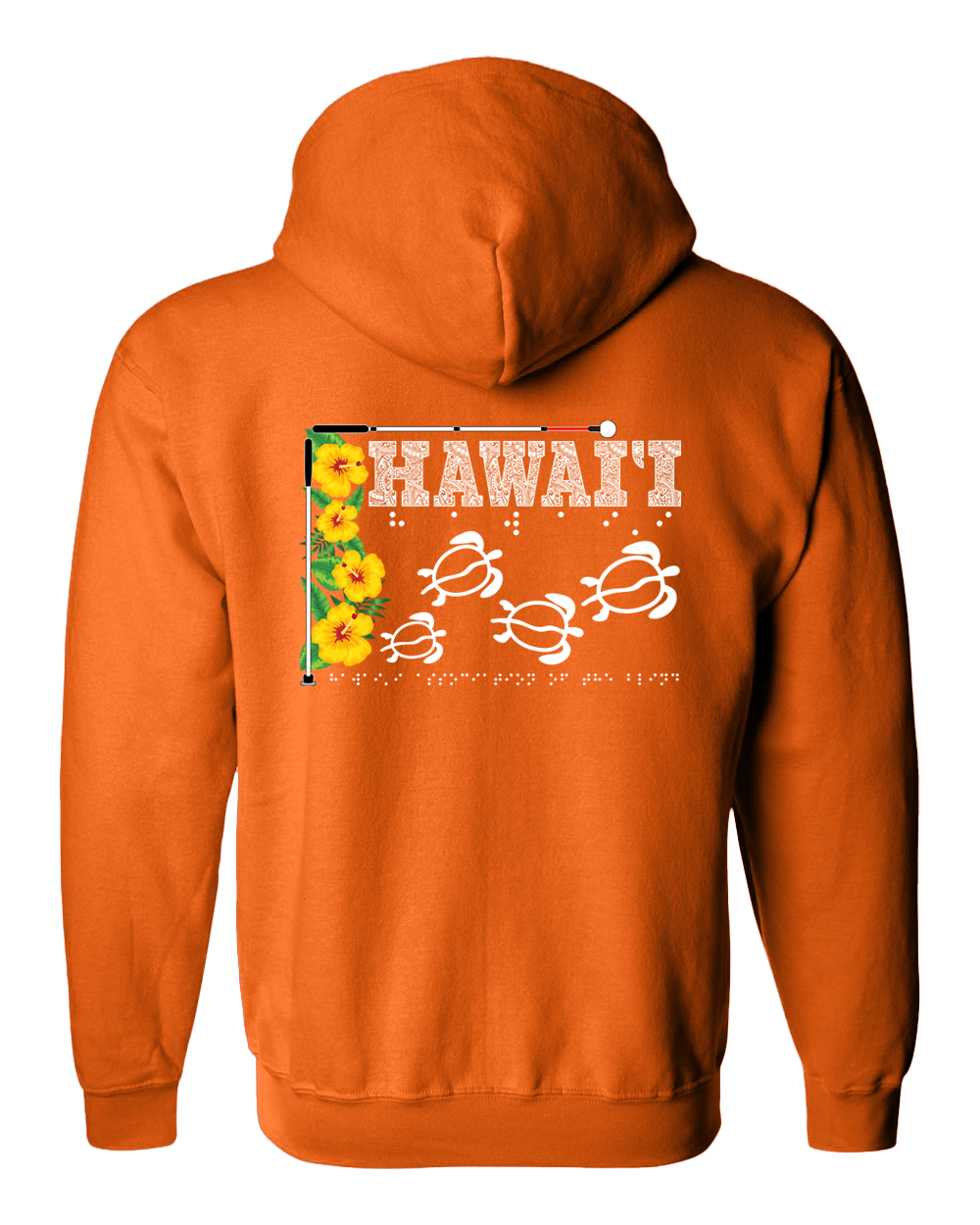 Hawaii Beautiful Zip Hoodie - Orange
