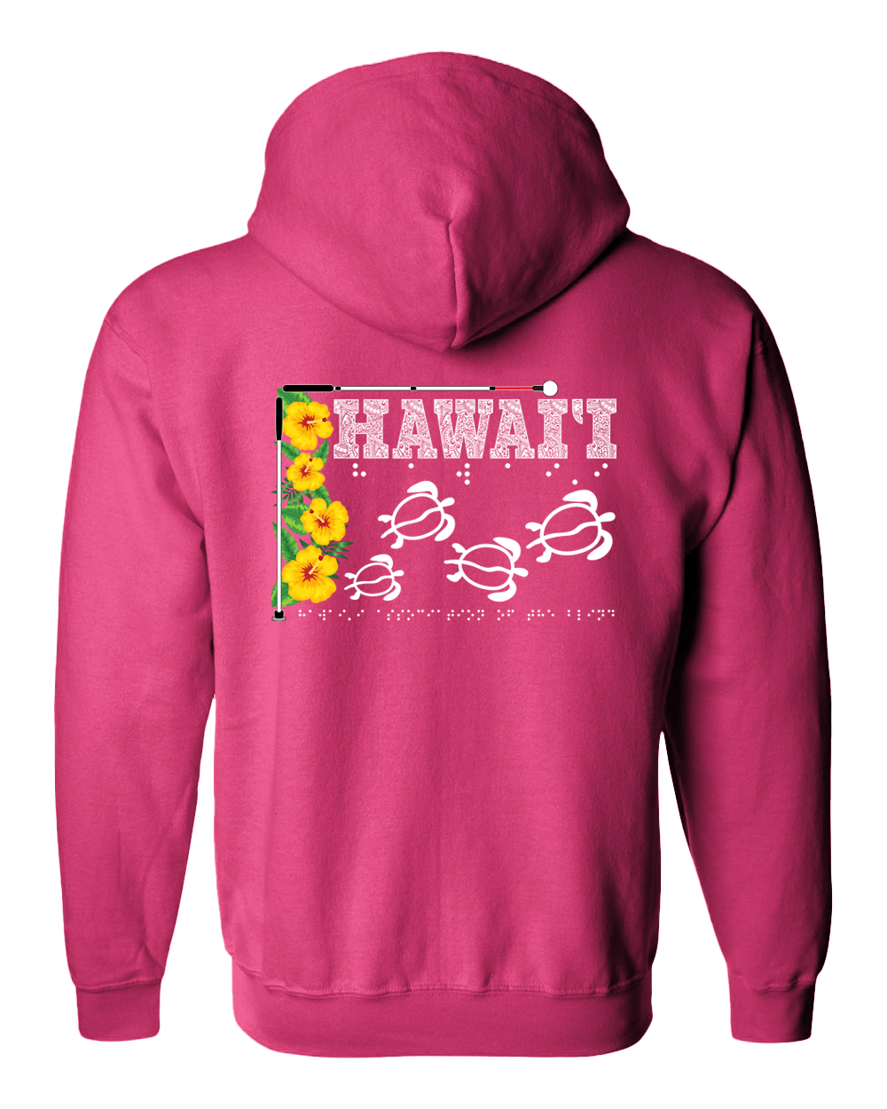 Hawaii Beautiful Zip Hoodie - Pink