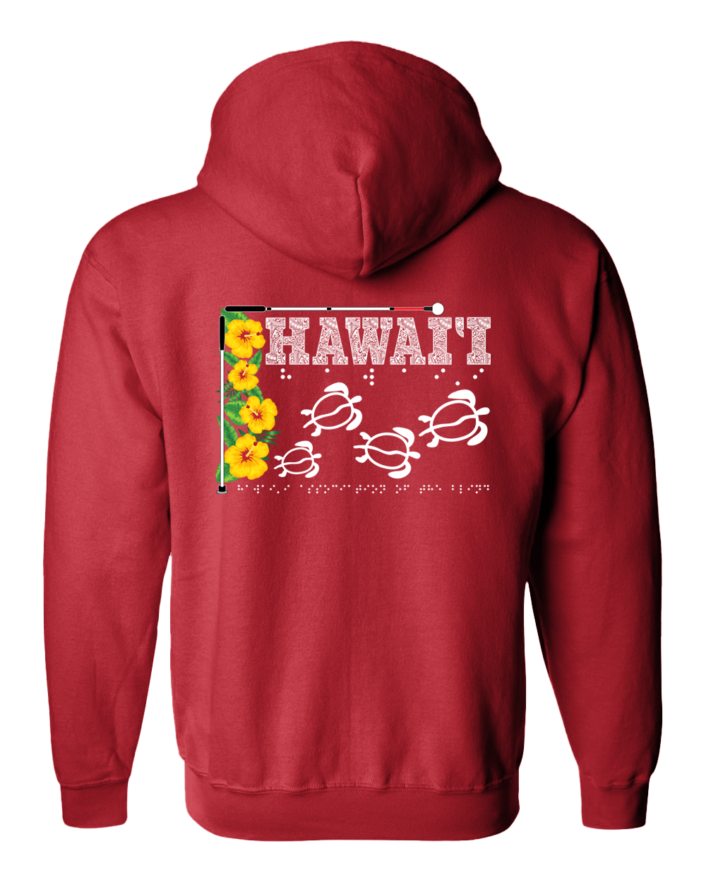 Hawaii Beautiful Zip Hoodie - Red