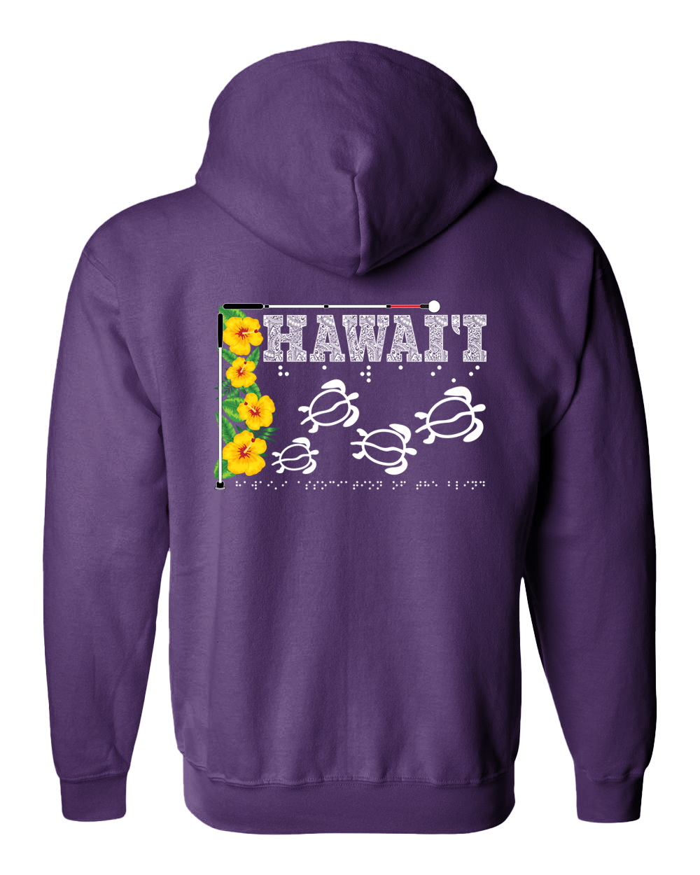 Hawaii Beautiful Zip Hoodie - Purple