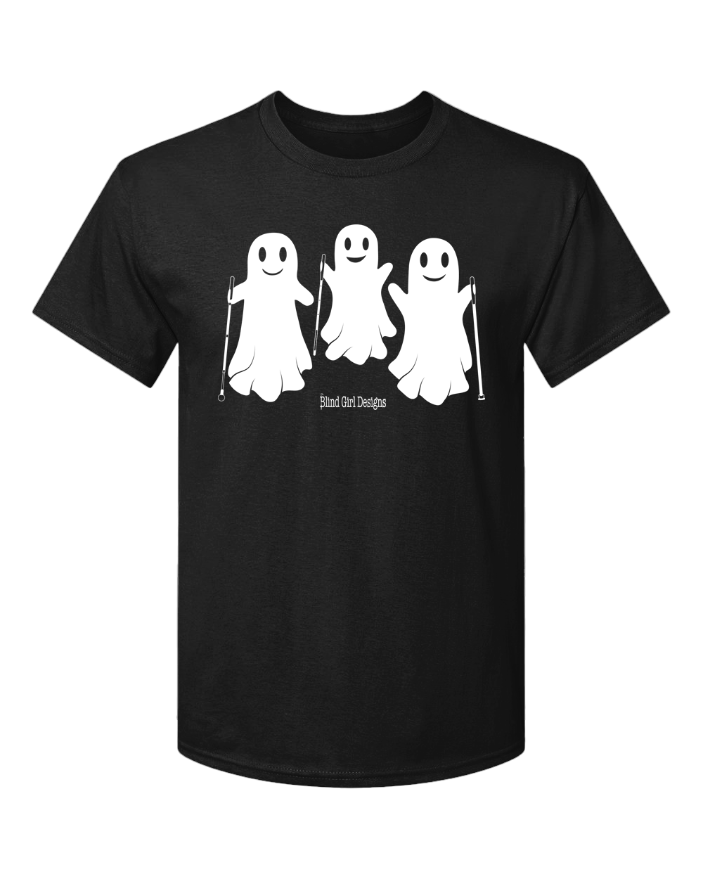Happy Dancing Ghosts Glow-in-the-Dark T-Shirt - Black