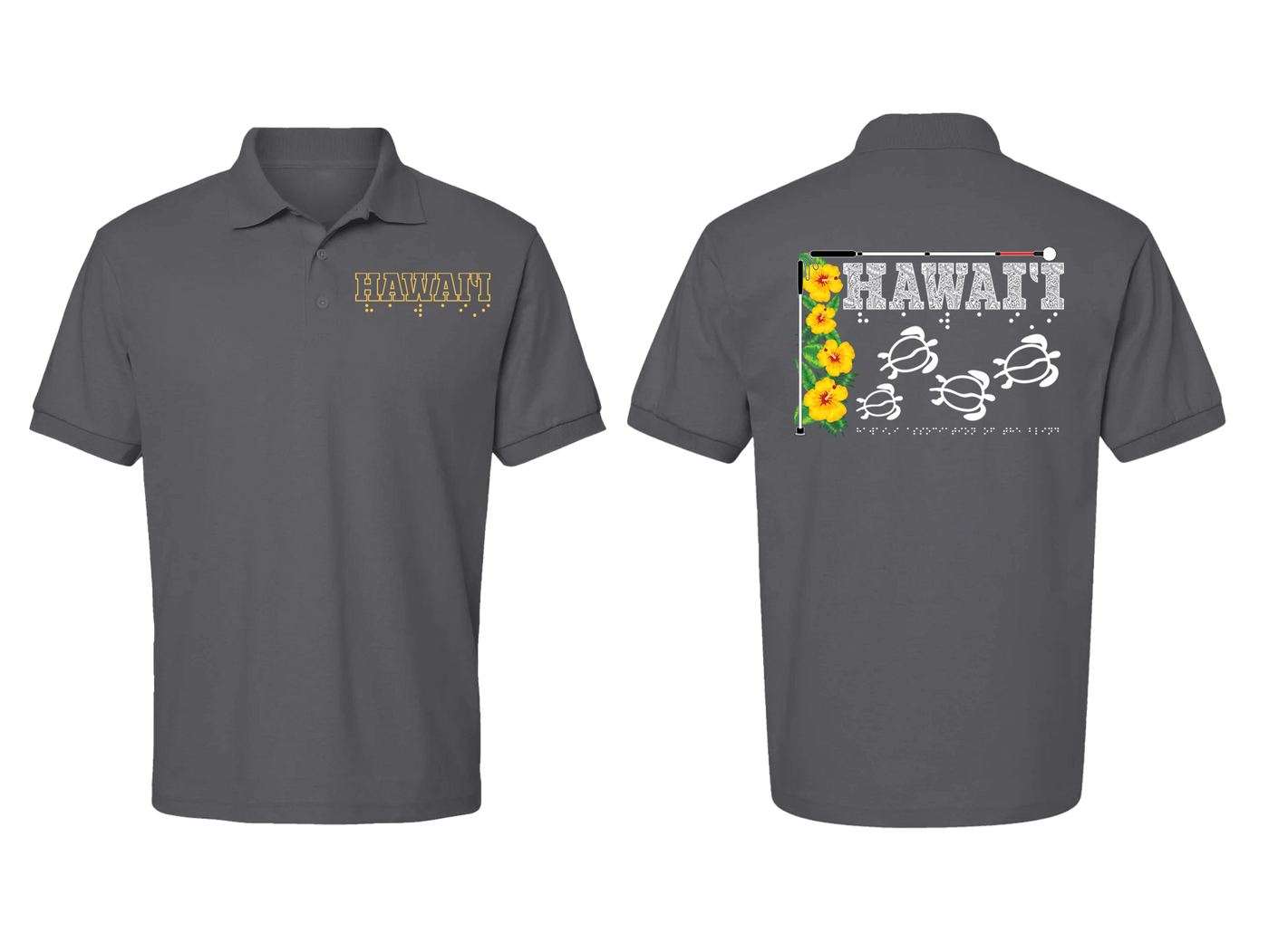 Hawaii Beautiful Polo Shirt - Charcoal Grey