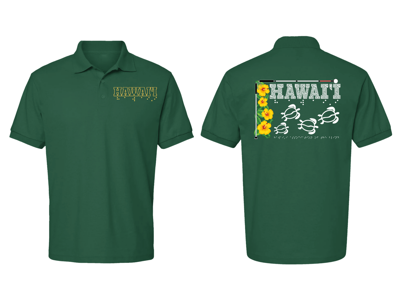 Hawaii Beautiful Polo Shirt - Forest Green