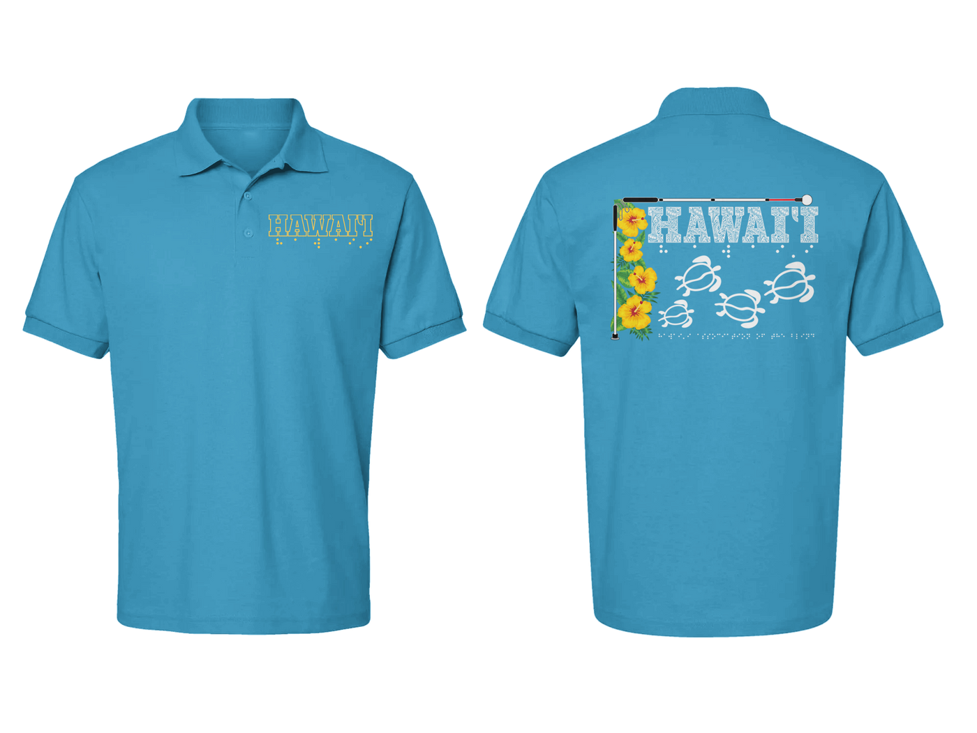 Hawaii Beautiful Polo Shirt - Carolina Blue