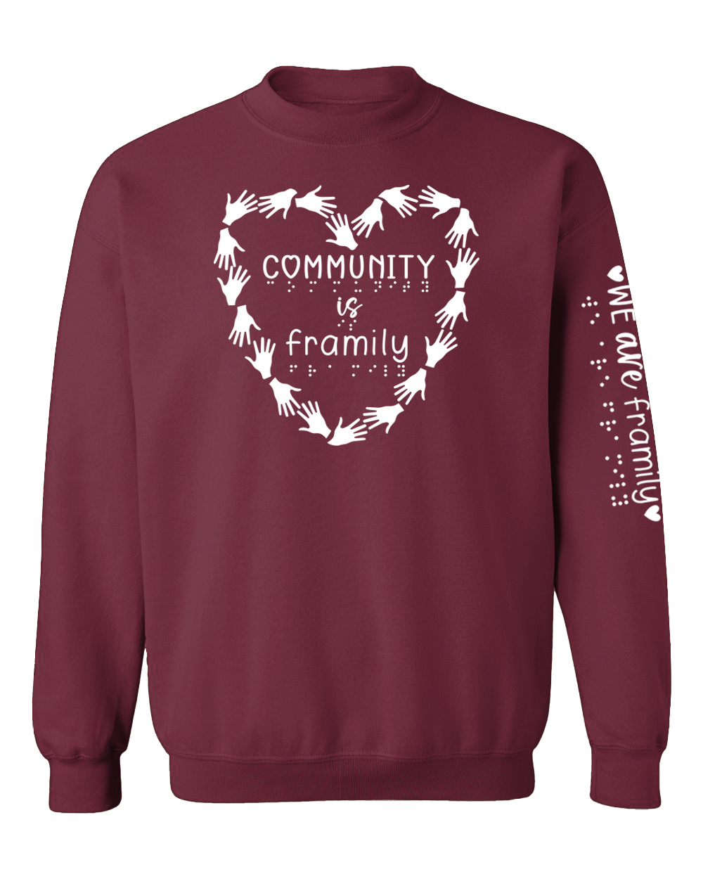 Community is Framily crewneck sweatshirt berry