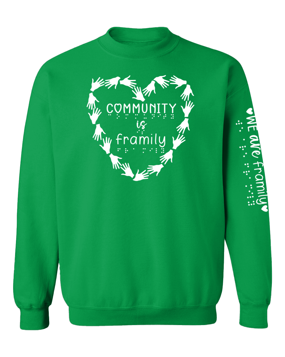 Community is Framily crewneck sweatshirt Irish green