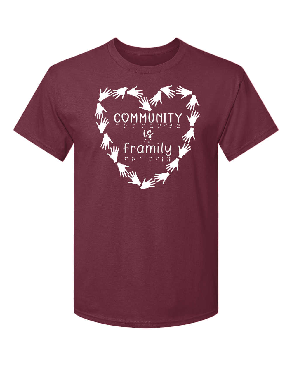 Community is Framily t shirt berry