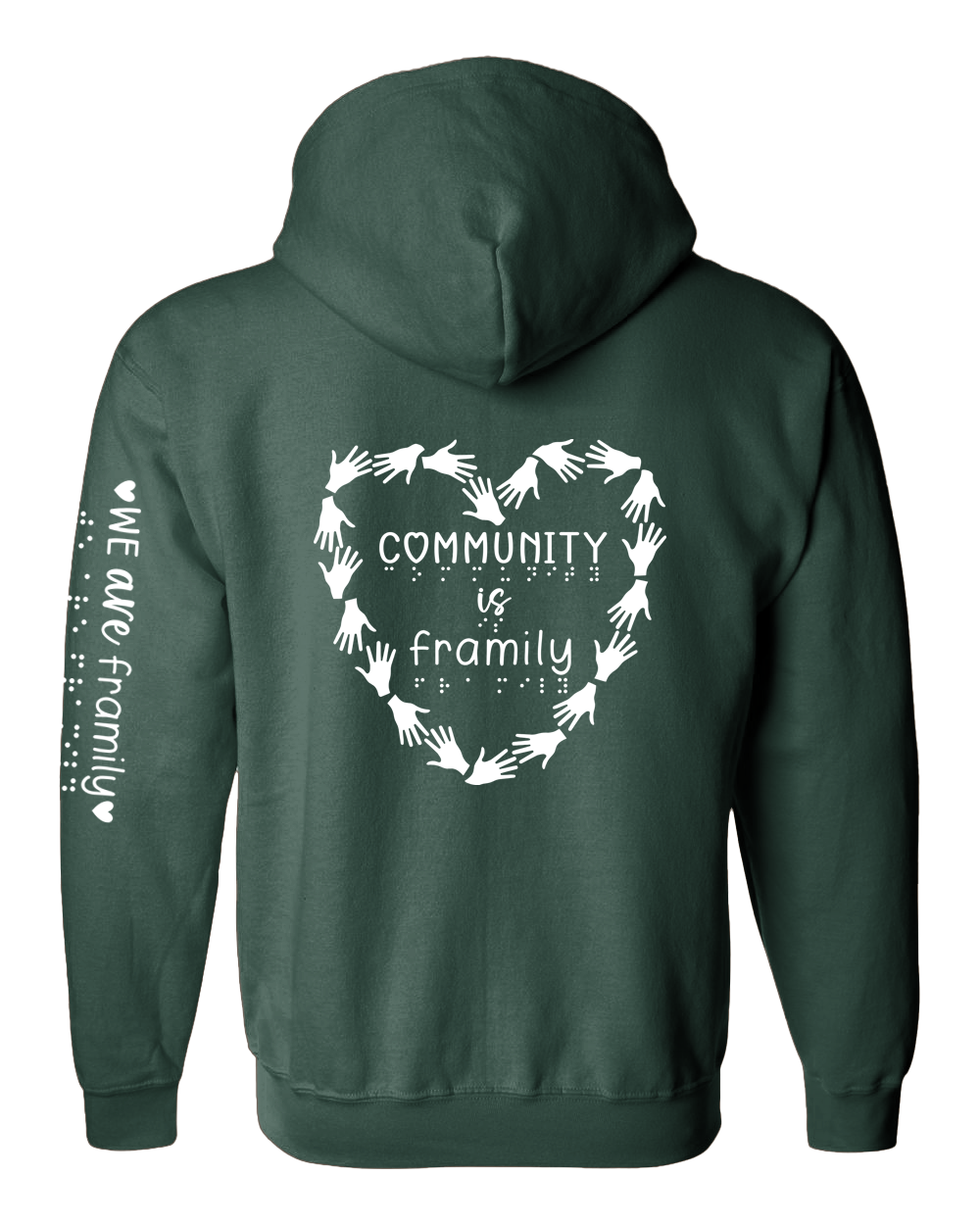Community is framily Zip Hoodie Forest Green