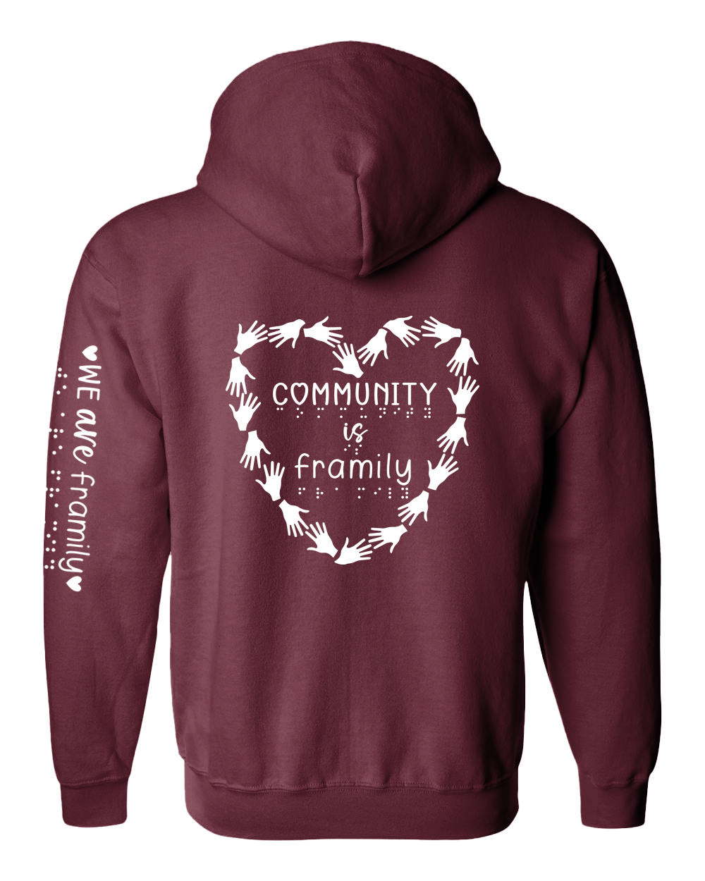 Community is framily Zip Hoodie berry