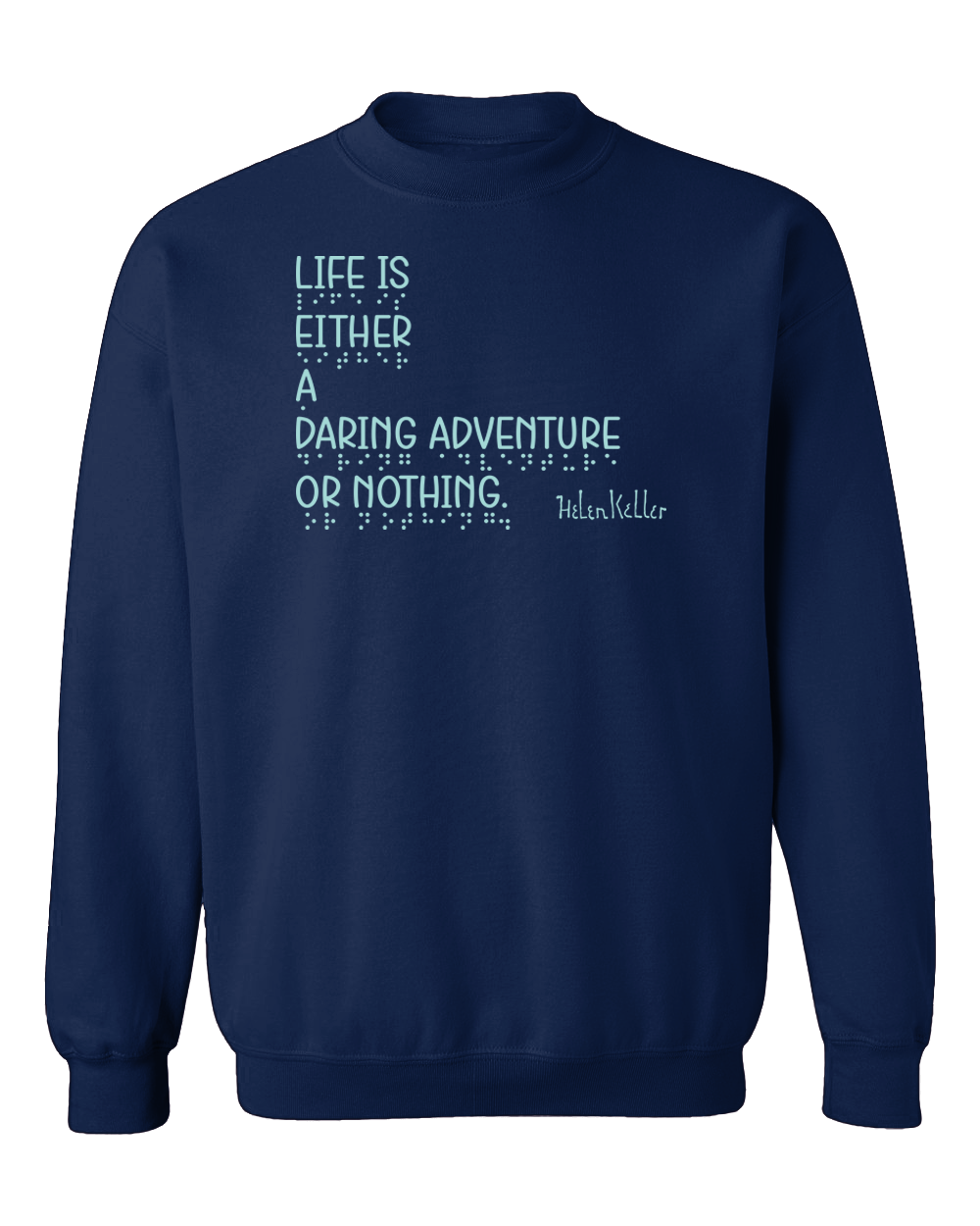 “Daring Adventure” Sweatshirt - Navy Blue with Mint Ink