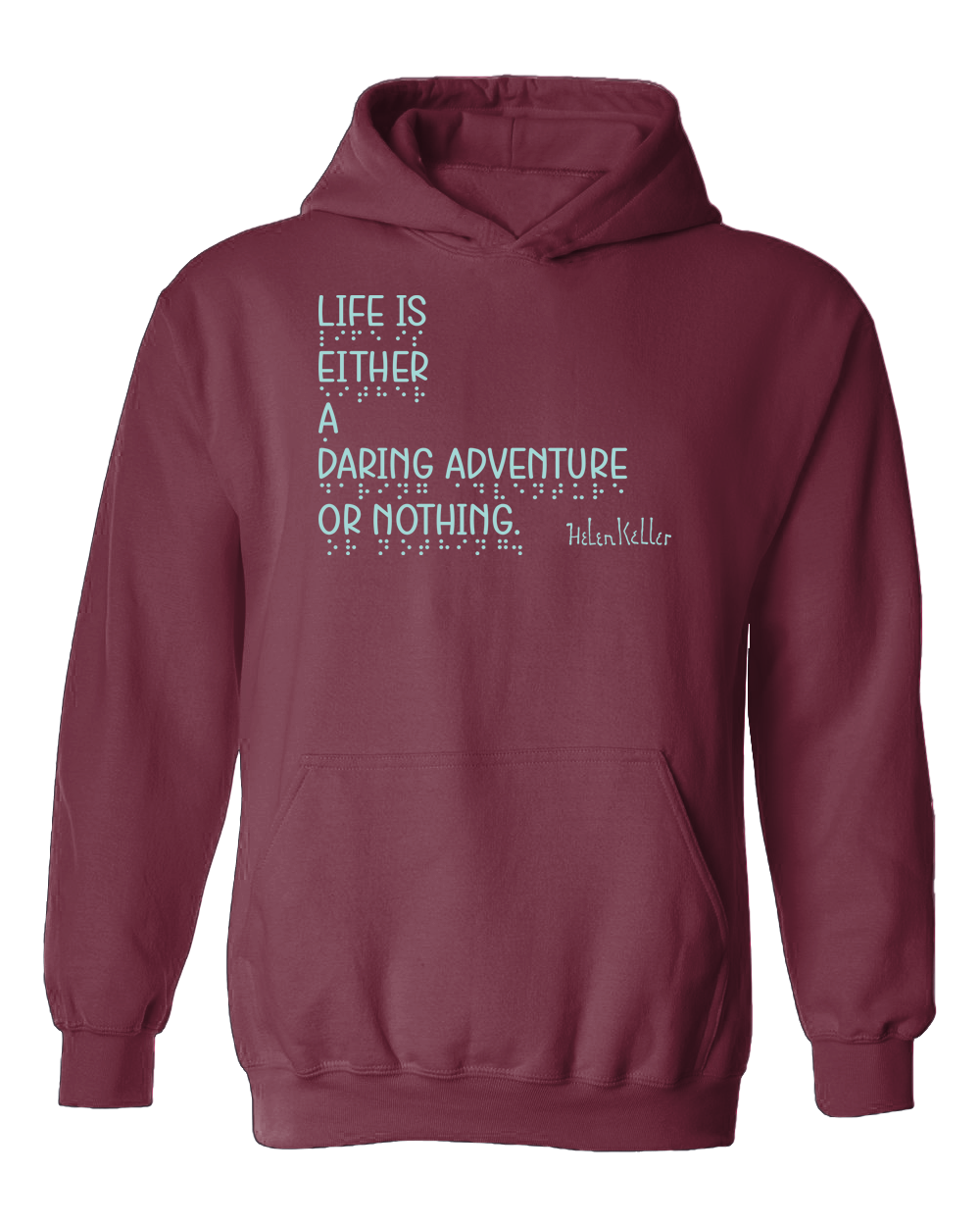 "Daring Adventure” Hoodie - Berry with Mint Ink