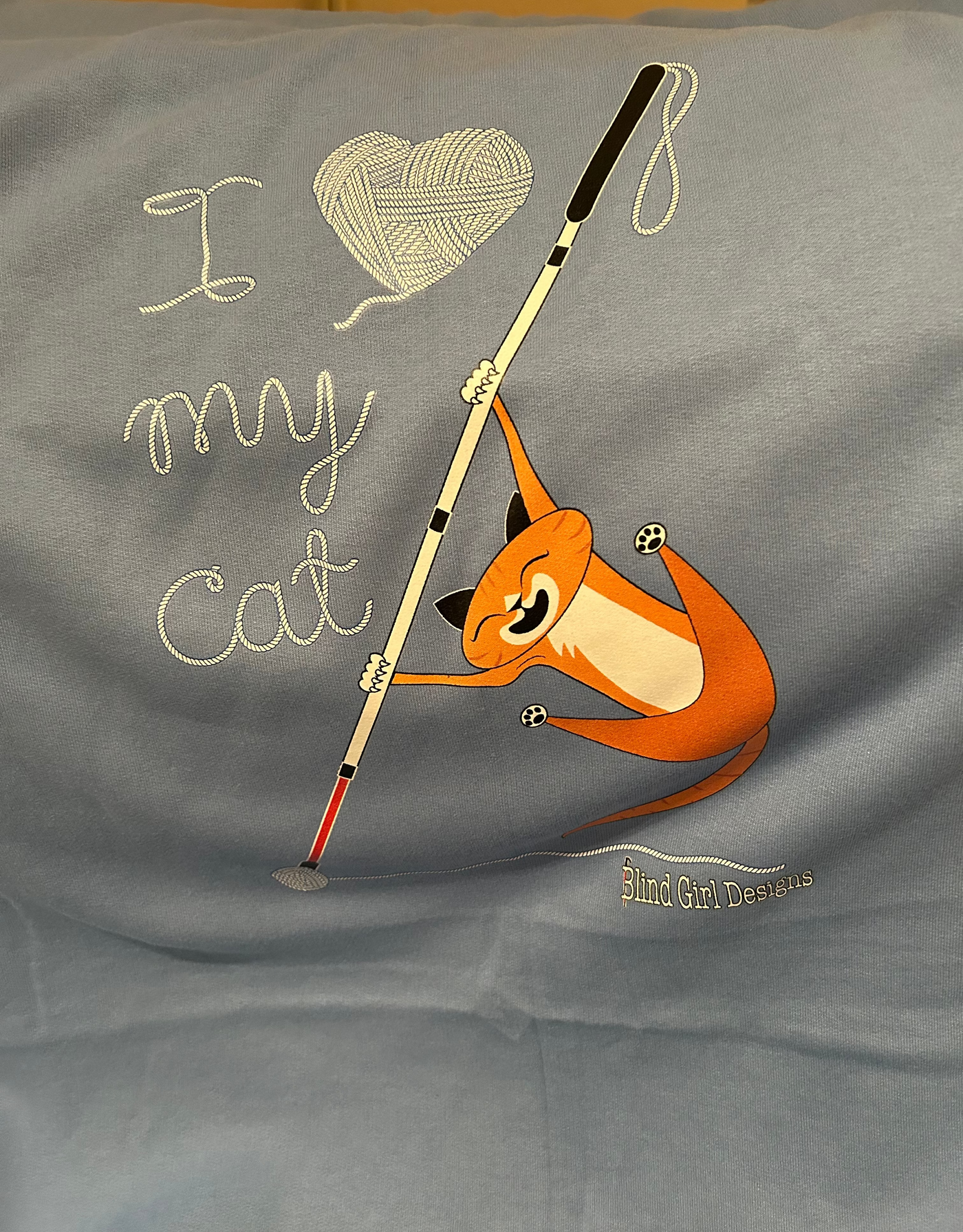 I love My Cat Sweatshirt Blanket - Caroline Blue