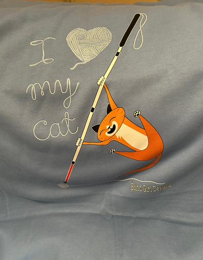 I love My Cat Sweatshirt Blanket - Caroline Blue