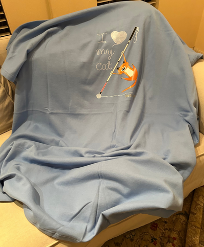 I love My Cat Sweatshirt Blanket - Caroline Blue