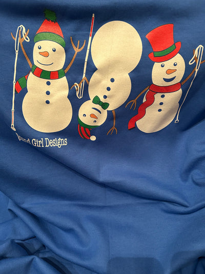 3 Dancing Snowmen with White Canes Sweatshirt Blanket - Royal Blue