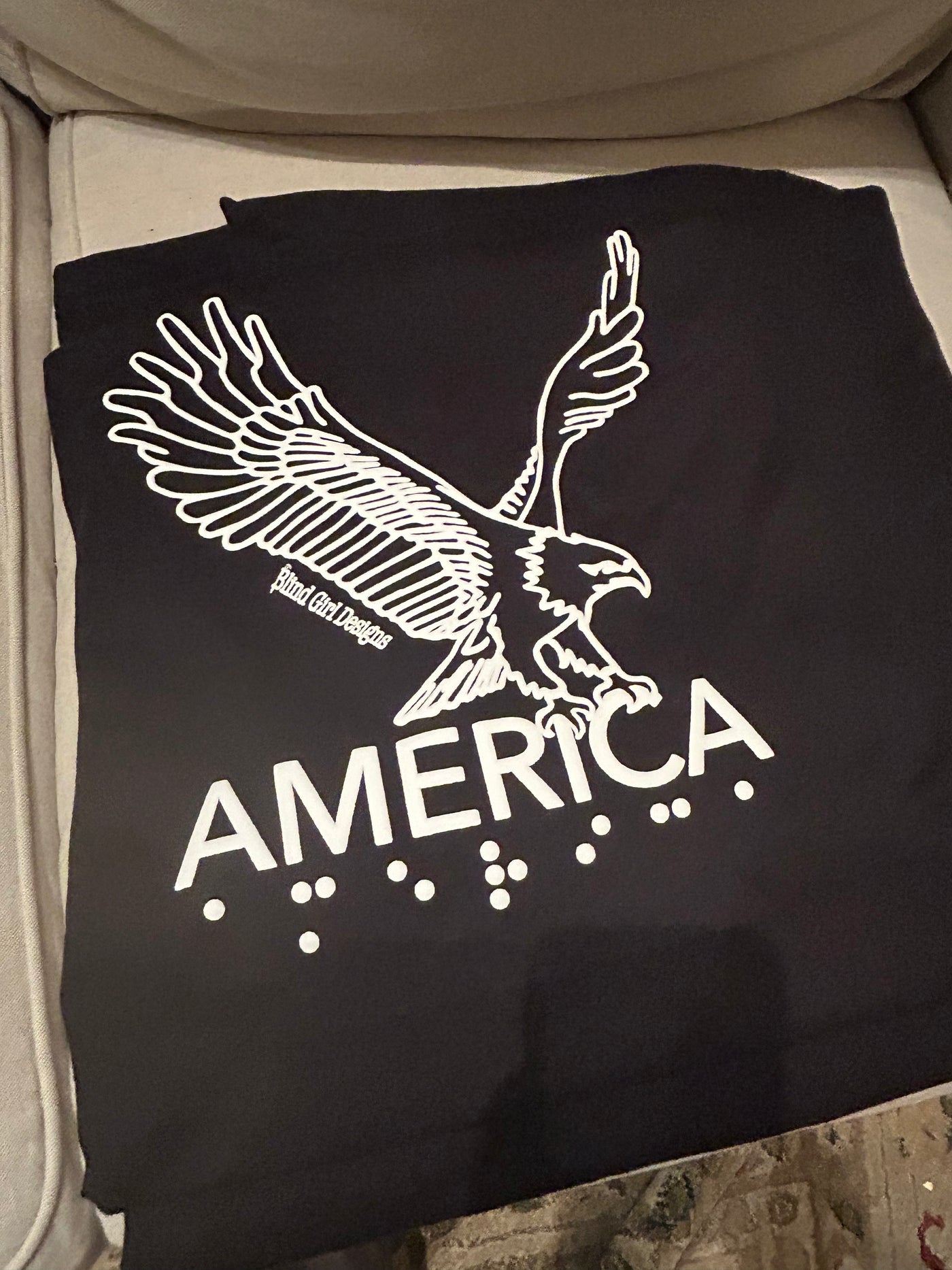 Tactile American Eagle Sweatshirt Blanket - Black
