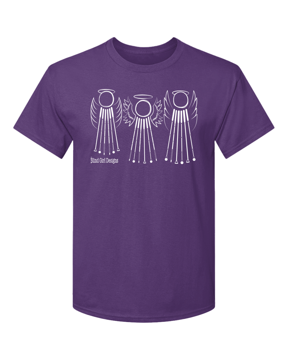 Tactile 3 Sweet White Cane Angels T-Shirt - Purple