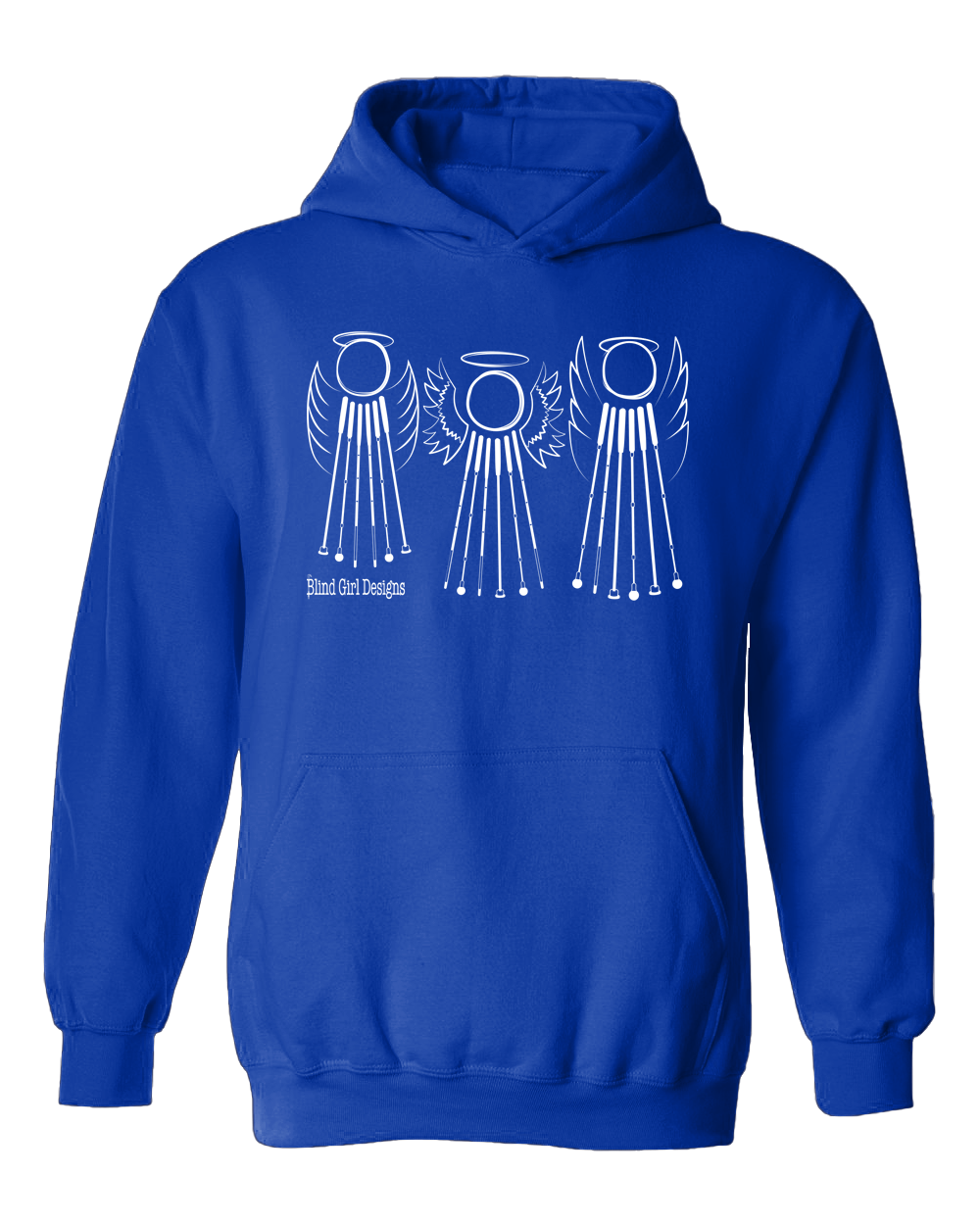 Tactile 3 Sweet White Cane Angels Hoodie - Royal Blue