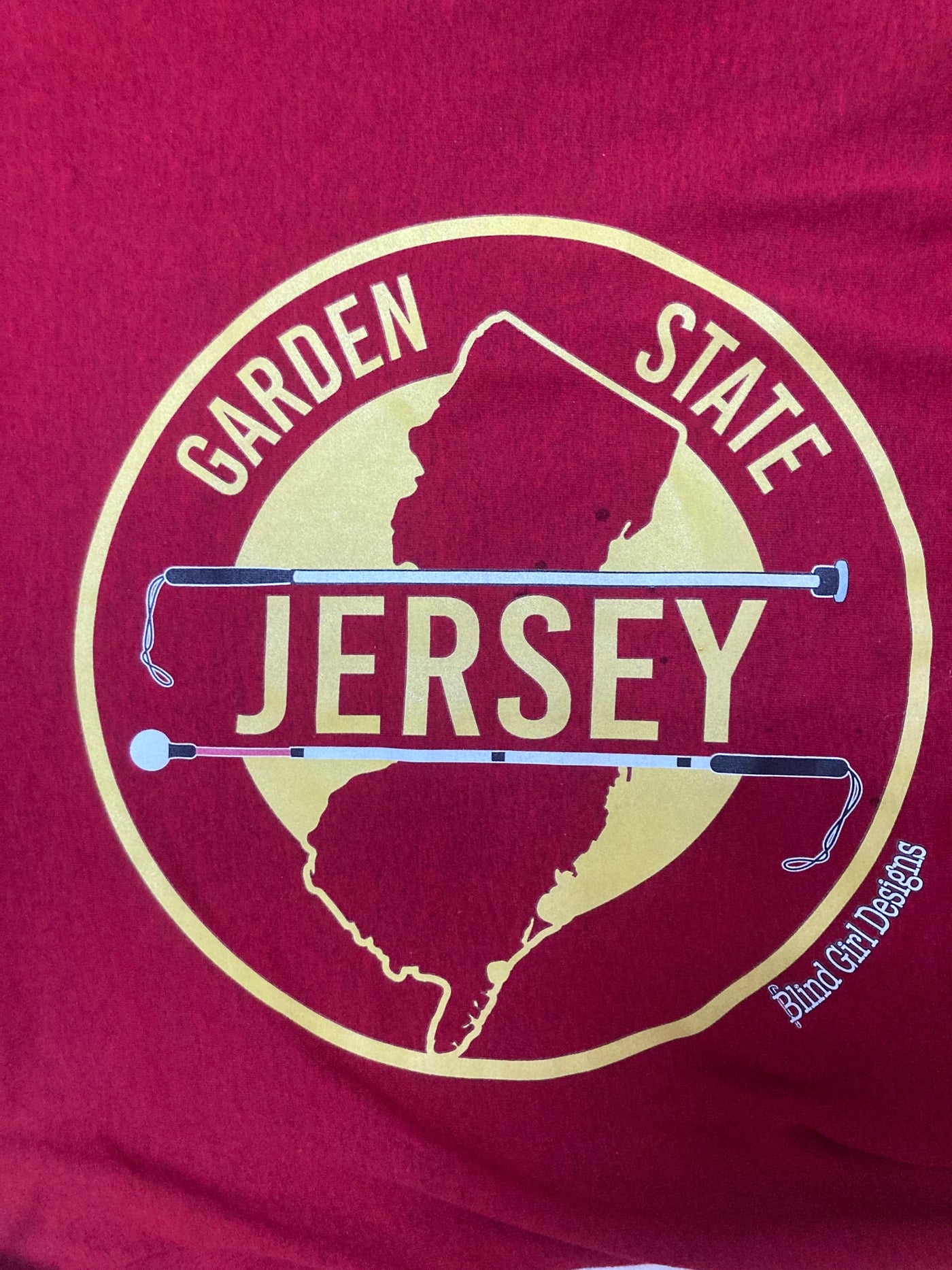 New Jersey State T-Shirt - Deep Red
