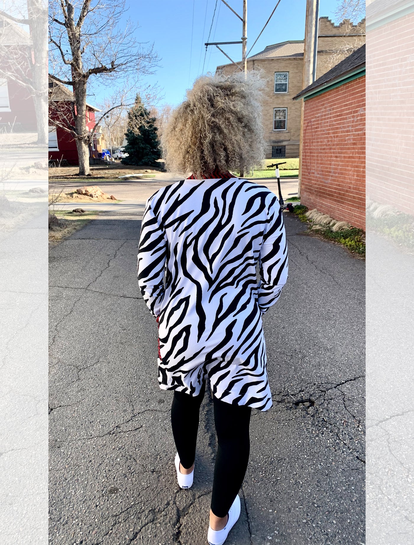 Sale! Zebra Print Cardigan with Red Accents