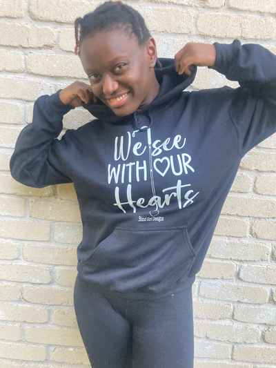New 3D Tactile! -We See With Our Hearts Hoodie - Black