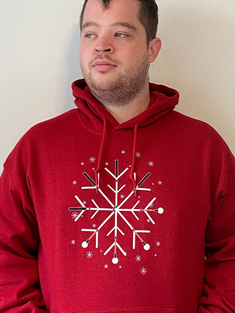 Snowflake White Cane Hoodie - Red – Blind Girl Designs