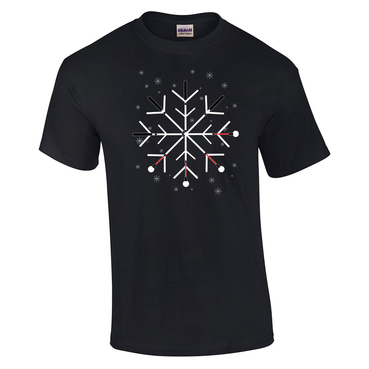 Snowflake White Cane T-Shirt - Black