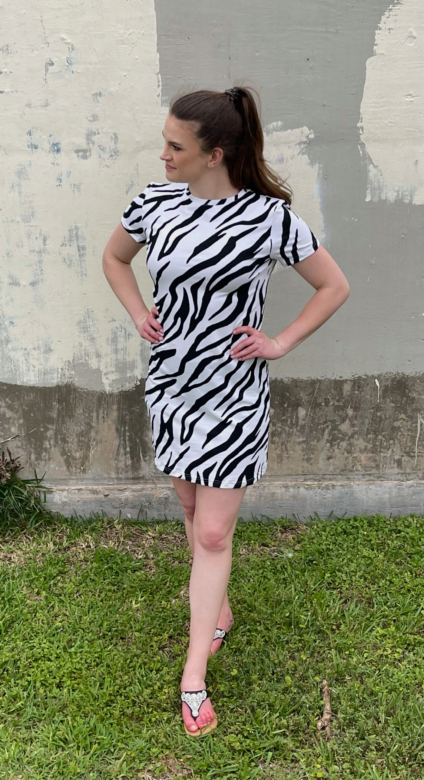 SALE! Zebra Print T-Shirt Dress