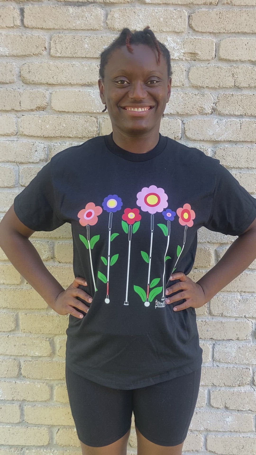 Sale! Flower Garden Blind Canes T-Shirt - Black