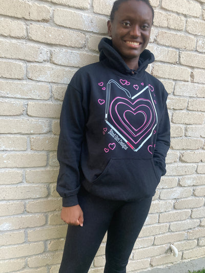 Sale! Sweetest Hearts White Canes Hoodie - Black