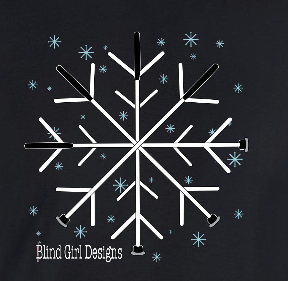 Snowflake White Cane Hoodie - Black