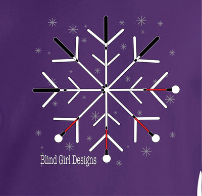 Kids and Toddlers Snowflake White Cane T-Shirt - Purple