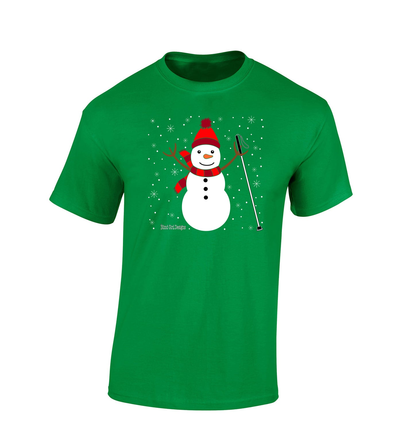 Jolly Snowman Cane T-Shirt - Green