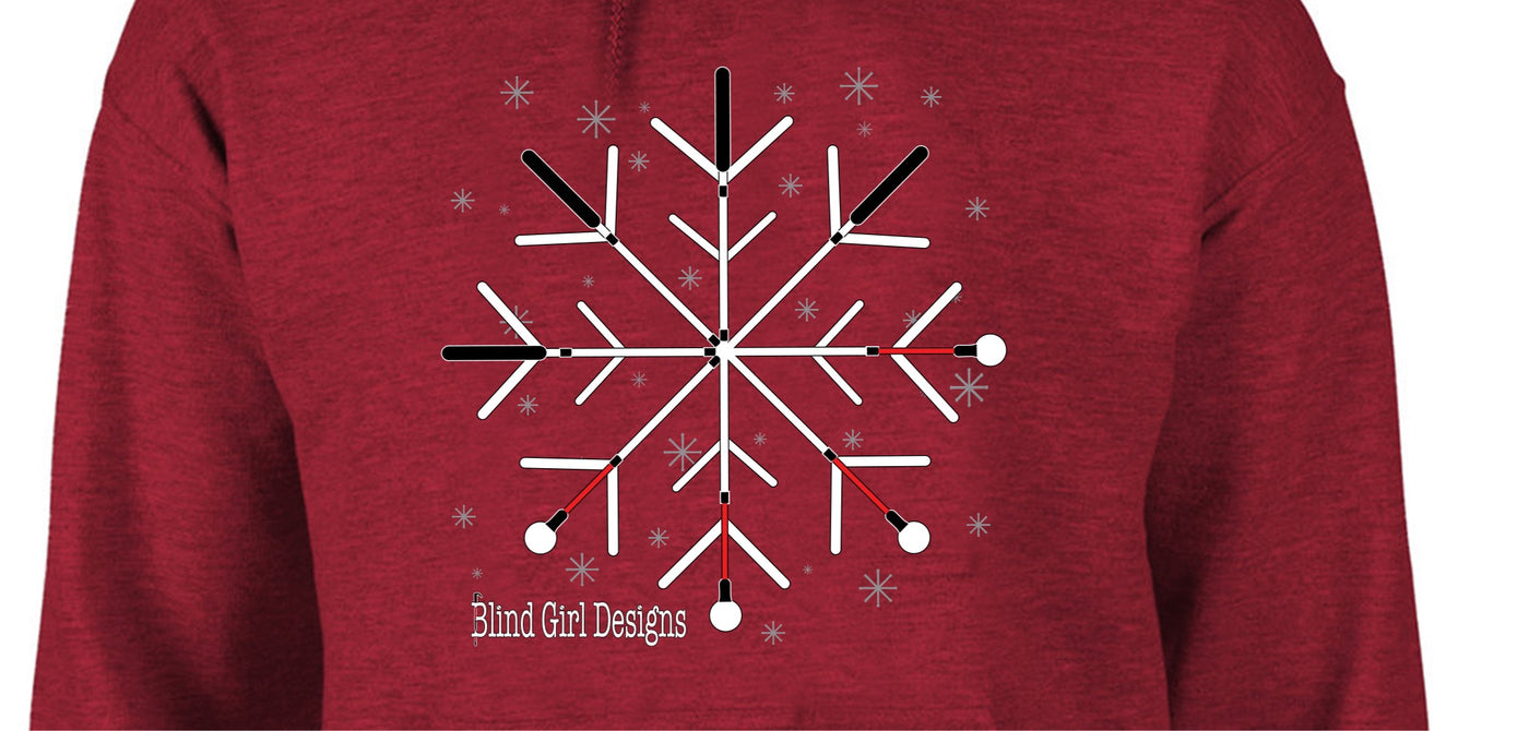 Original Snowflake White Cane Crew Sweatshirt - Red