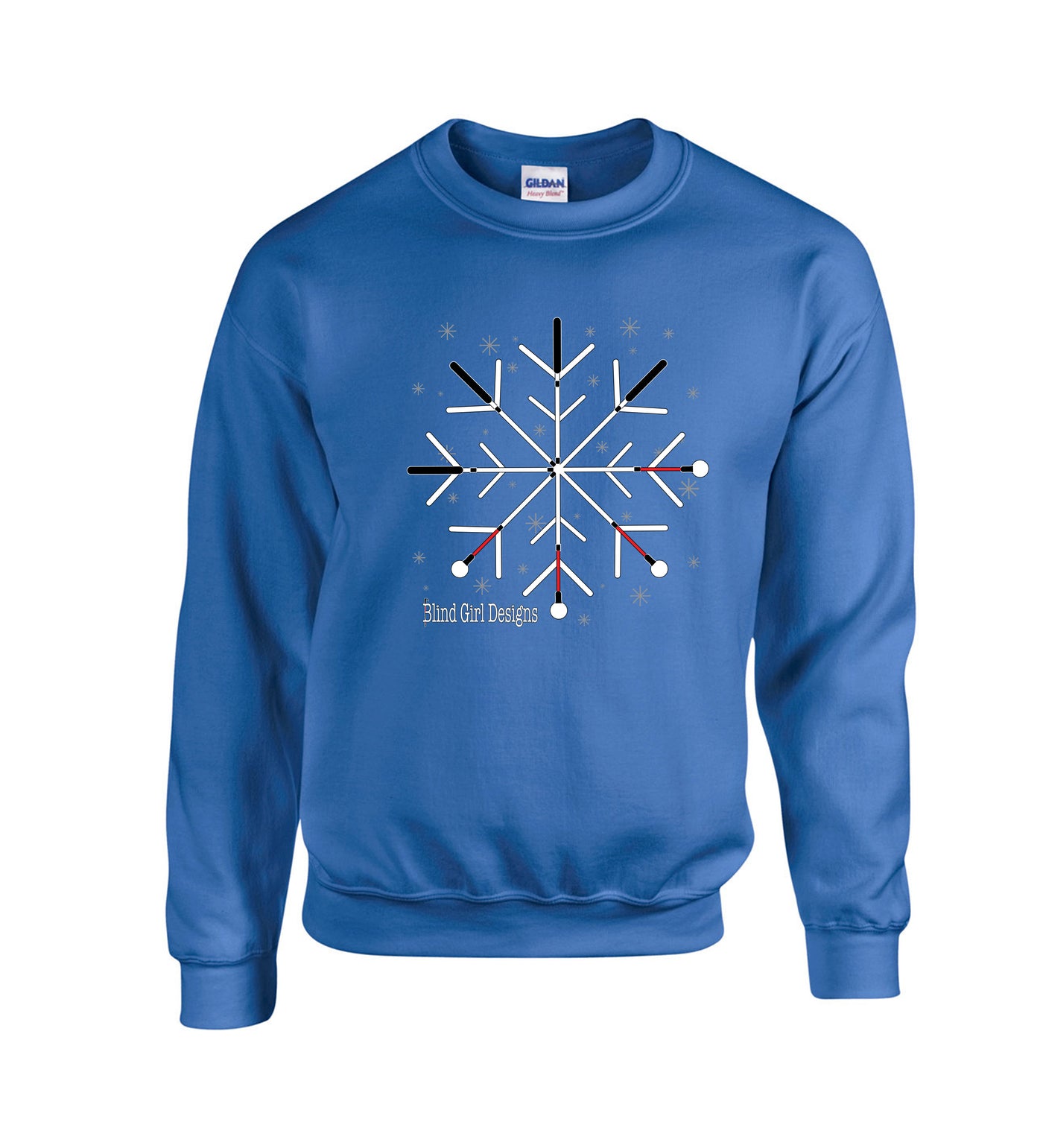 Original Snowflake White Cane Crew Sweatshirt - Royal Blue