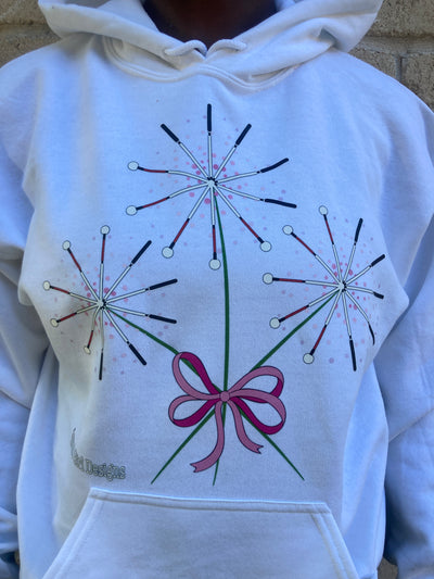Sale! Floral Bouquet of Blind Canes Hoodie - White