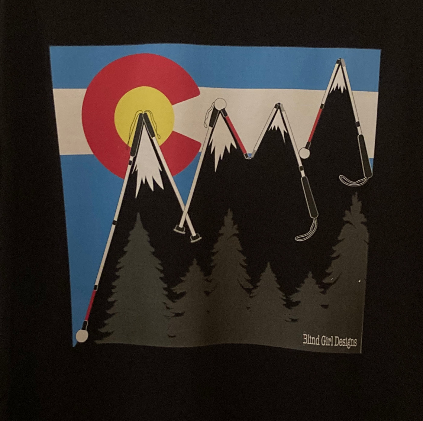 Colorado Mountains of White Canes T-Shirt -  Black