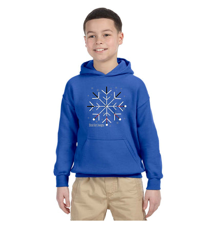 Kids and Toddlers Snowflake White Cane Hoodie - Royal Blue