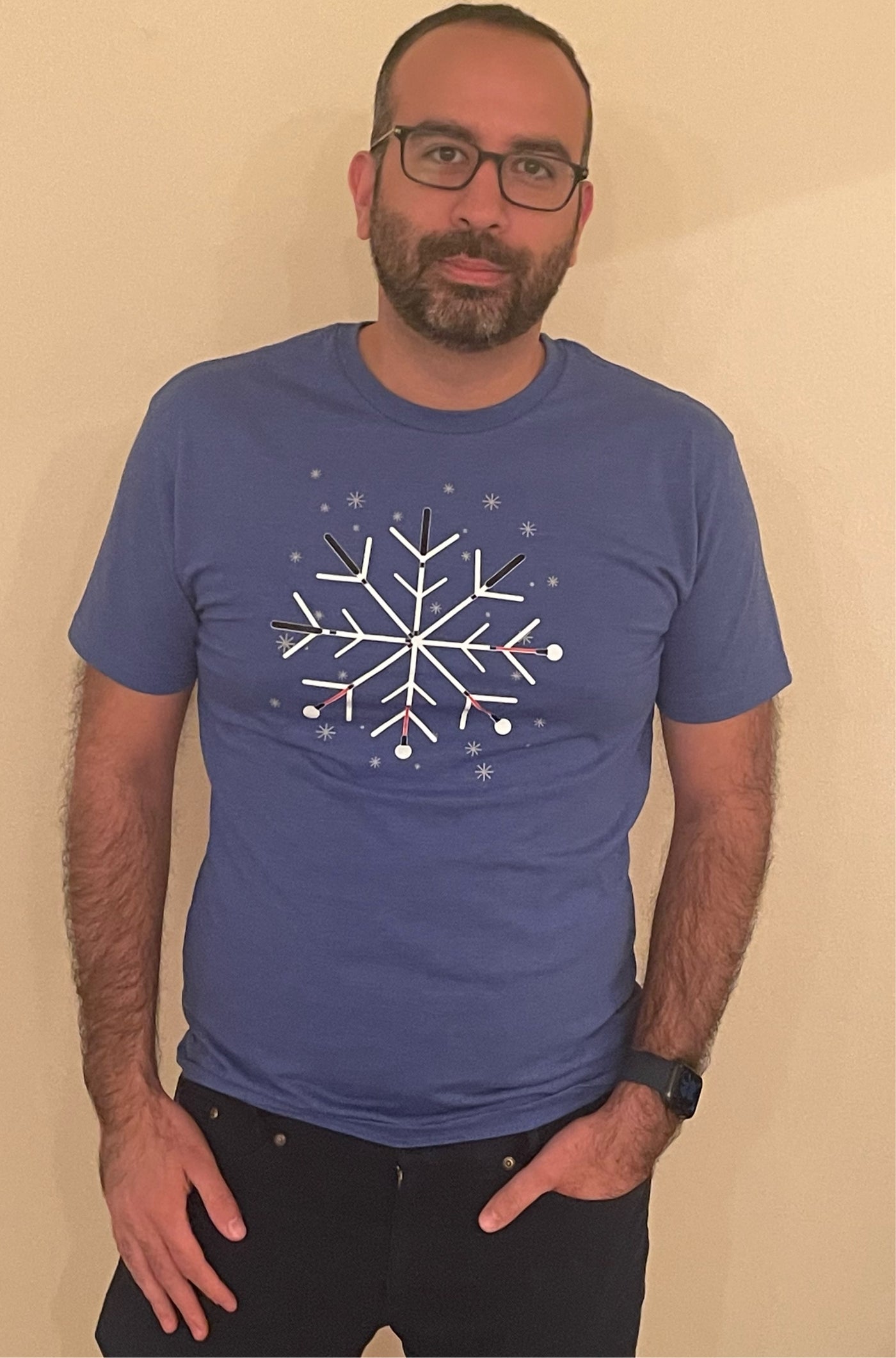 SnowFlake Cane T-Shirt - Royal Blue