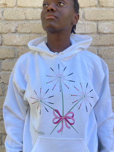 Sale! Floral Bouquet of Blind Canes Hoodie - White