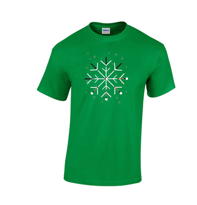 Kids and Toddlers Snowflake White Cane T-Shirt - Green