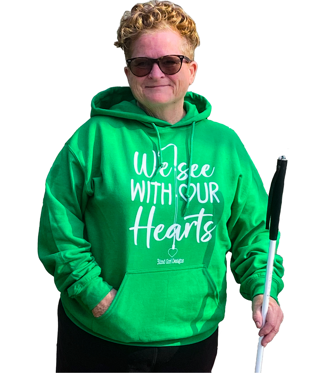 New 3D Tactile! We See With Our Hearts Hoodie - Green