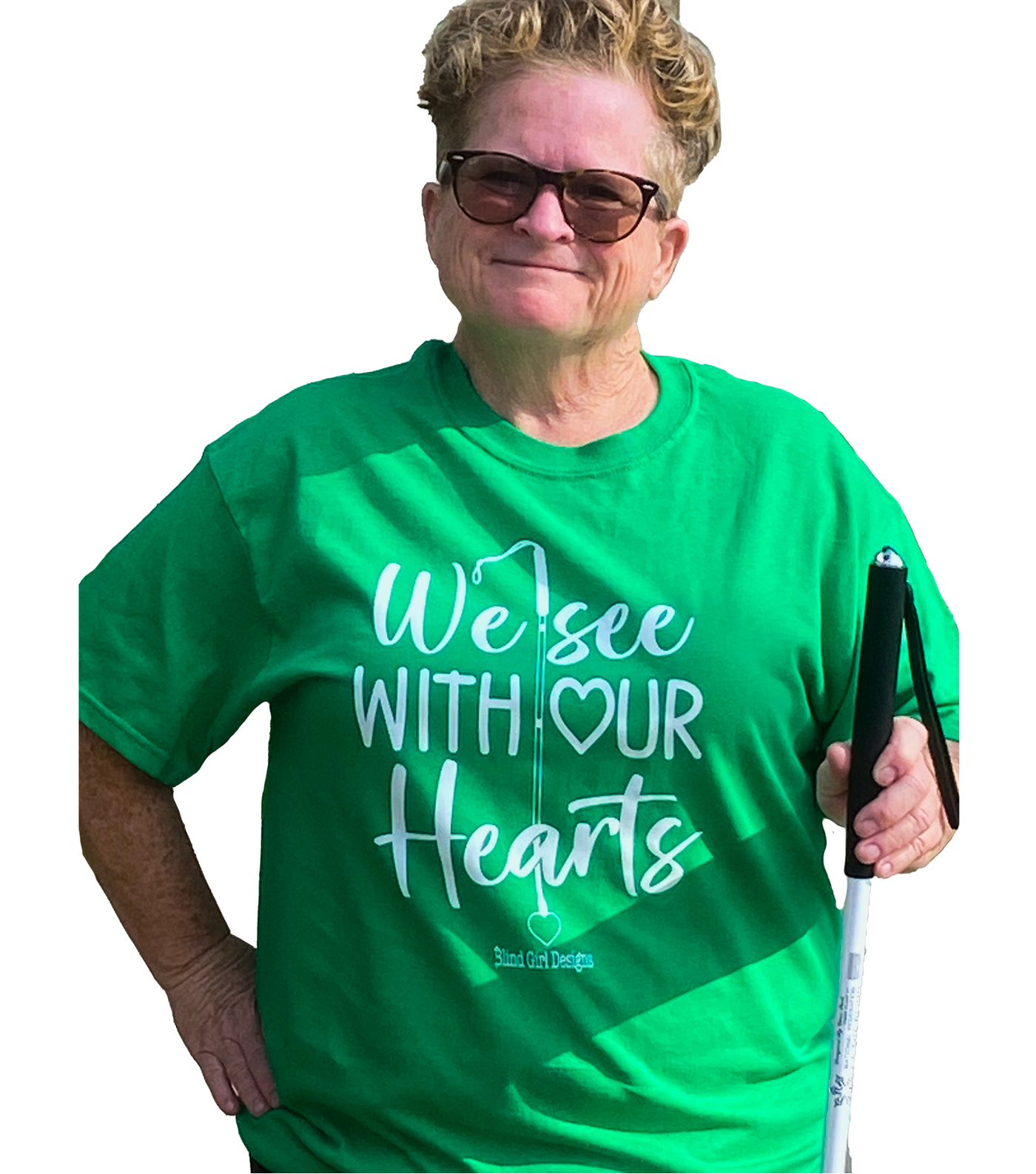 New! 3D We See With Our Hearts T-Shirt - Green